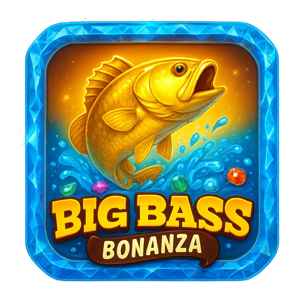 Big Bass Bonanza pokie machine artwork in a golden desert casino theme