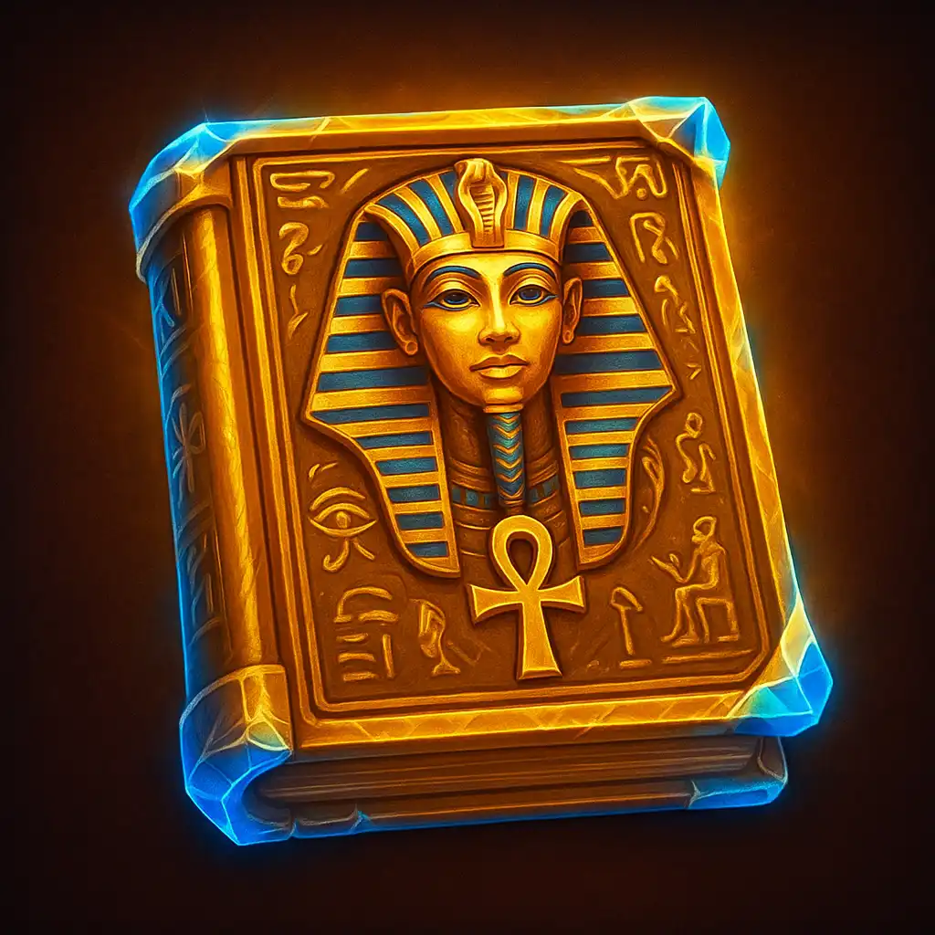 Book Of Dead pokie machine artwork in a golden desert casino theme