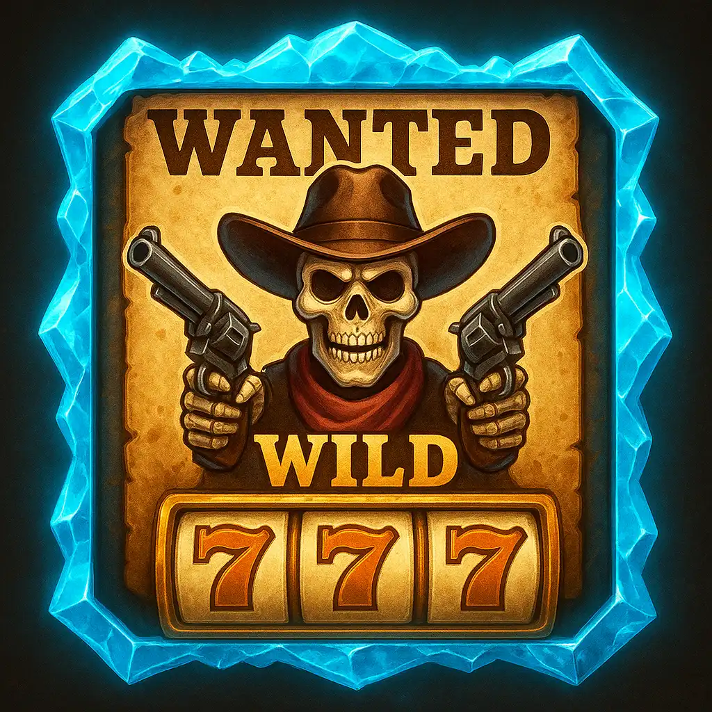 Wanted Dead or a Wild pokie machine artwork in a golden desert casino theme